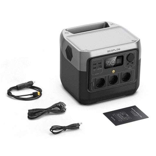 Station d’énergie EcoFlow River 2 Pro 768Wh 3 ports AC, 3 USB-A, 1 USB-C Batterie LiFePO4 Écran LCD Charge solaire App Bluetooth WiFi