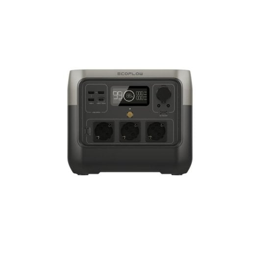 Station d’énergie EcoFlow River 2 Pro 768Wh 3 ports AC, 3 USB-A, 1 USB-C Batterie LiFePO4 Écran LCD Charge solaire App Bluetooth WiFi