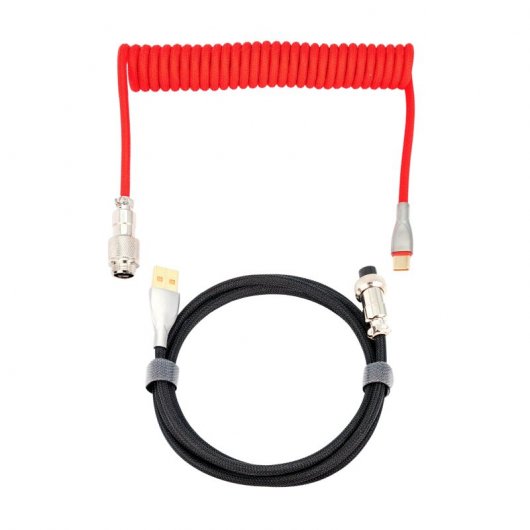 Cabo de vôo Phoenix Kioru USB-C para teclados de jogos preto/vermelho
