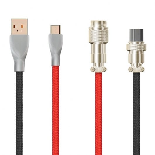 Cavo Phoenix Kioru USB-C Aviator per tastiere da gioco Nero/Rosso