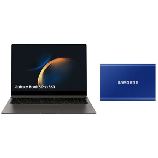 Samsung Galaxy Book3 Pro 360 Intel Evo Core i7-1360P/16GB/512GB SSD/16" Táctil+ T7 SSD PCIe NVMe USB 3.2 500GB