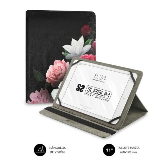 Subblim Trendy Case Funda Universal Rosas para Tablet hasta 11"