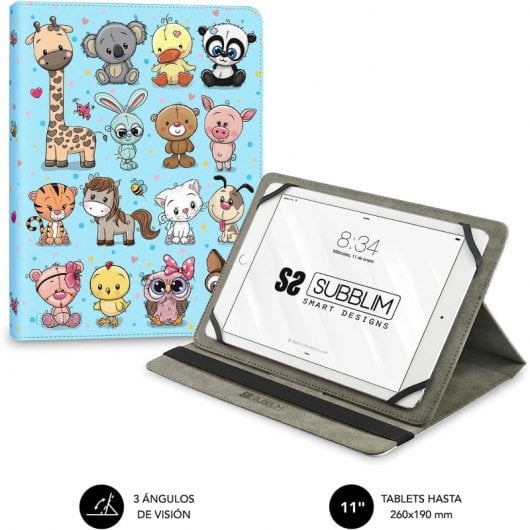 Subblim Trendy Case Etui Universel Animal pour Tablette jusqu'à 11"