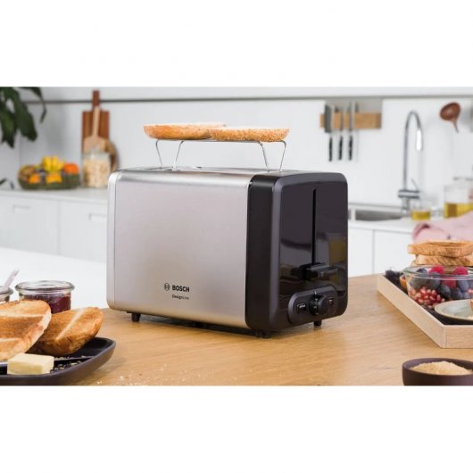 Bosch TAT4P420 Grille-pain court DesignLine Inox 970W