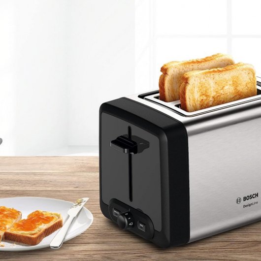 Bosch TAT4P420 Grille-pain court DesignLine Inox 970W