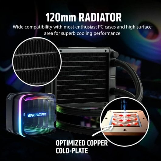Enermax AQUAFUSION ADV ARGB Kit de Refrigeração Líquida 120mm Preto