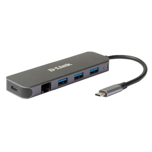 Adattatore D-Link DUB-2334 da USB-C/USB a Gigabit Ethernet con 3 porte USB 3.0 PD 60 W