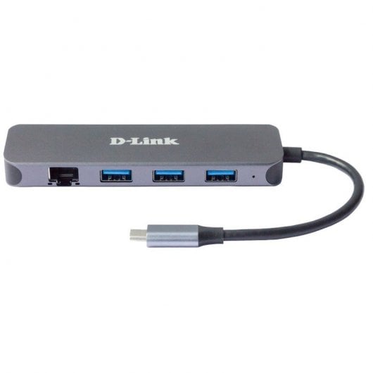 Adattatore D-Link DUB-2334 da USB-C/USB a Gigabit Ethernet con 3 porte USB 3.0 PD 60 W