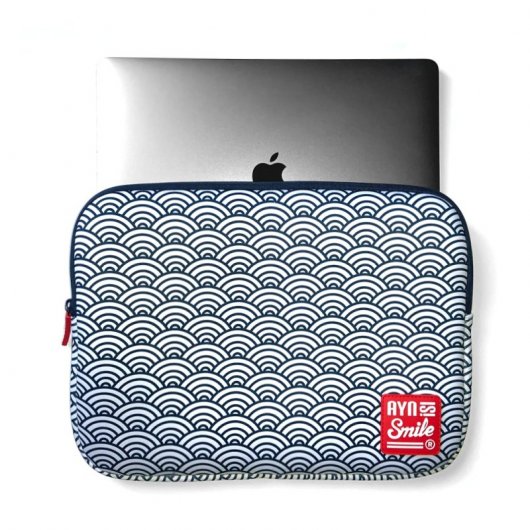 Smile Kimono Sleeve Funda Seigaiha para Portátil hasta 14"