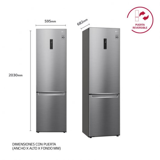 LG GBB72PZUGN Frigorífico Combi D Acero Inoxidable