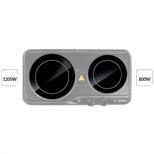 MPM MKE-21 Placa Vitrocerámica Portátil 2 Zonas 2000W