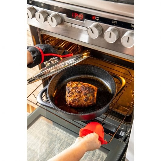 Briebe MGK-12 Batería de Cocina 8 Piezas Aluminio Fundido 4 Ollas 16/20/24/28cm + Tapas de Vidrio
