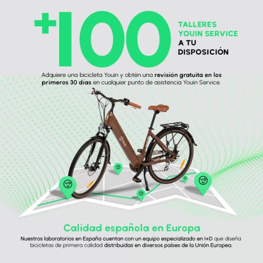 Youin Viena Bicicleta Elétrica 28" Café