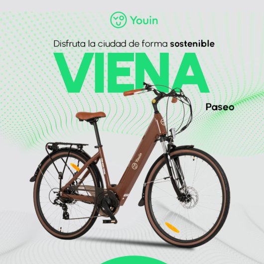 Youin Viena Bicicleta Elétrica 28" Café