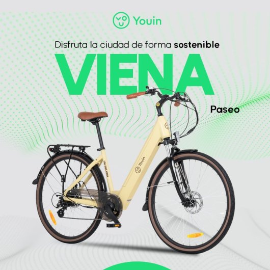 Bicicletta elettrica Youin Vienna 28" Crema