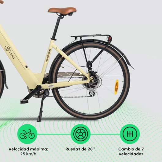Bicicletta elettrica Youin Vienna 28" Crema