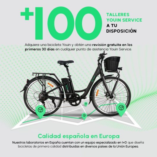 Youin Paris Bicicleta Eléctrica 26" Negra