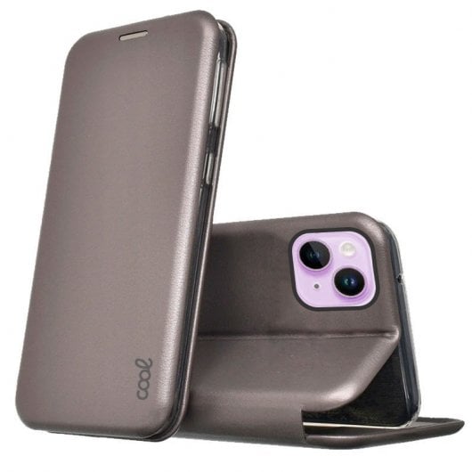 Cool Funda Flip Cover Elegance Plata para iPhone 14
