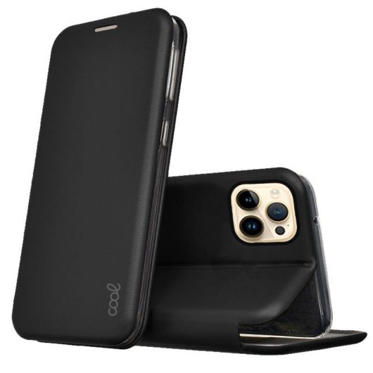Étui à rabat noir Cool Elegance pour iPhone 14 Pro Max