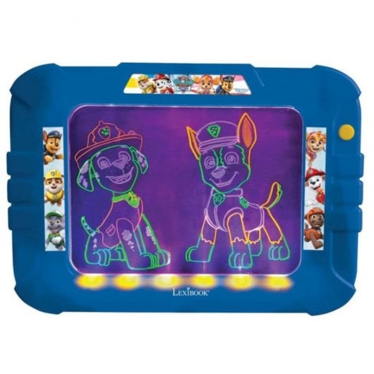 Tavolo da disegno elettronico Lexibook Paw Patrol Neon con pennarelli e modelli