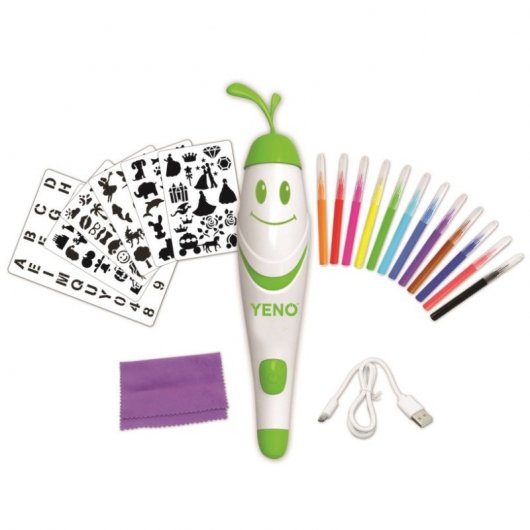 Lexibook Aerógrafo Porta Rotulador Electrónico Mágico con Spray Incluido Plantillas y 12 Rotuladores