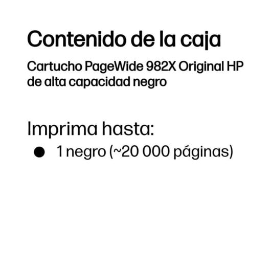 Cartucho Toner Original HP 982X PageWide Alta Capacidade Preto