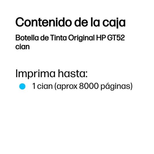 Flacone d'inchiostro ciano originale HP GT52