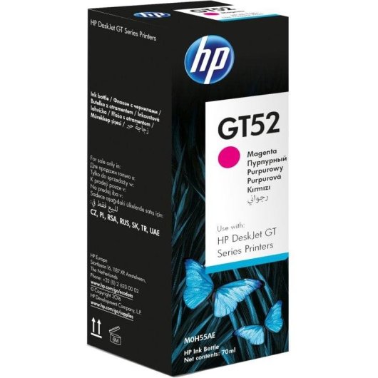 Bottiglia di Inchiostro HP GT52 Magenta Originale
