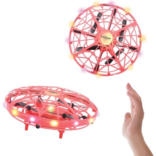 Juguete De Vuelo Nocturno Para Niños Lexibook UFO Flying Sonic Con Luces Y Control Por Gestos, Manos Libres, Batería Recargable, Velocidad Doble, Azul
