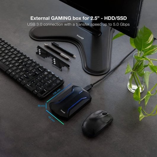 TooQ TQE-2599RGB Carcasa Externa Gaming para Discos SSD/HDD 2.5" USB 3.1 LED
