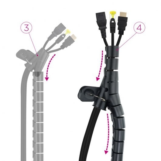 Nanocable Flexibler Kabel-Organizer, 25 mm, 2 m, Schwarz
