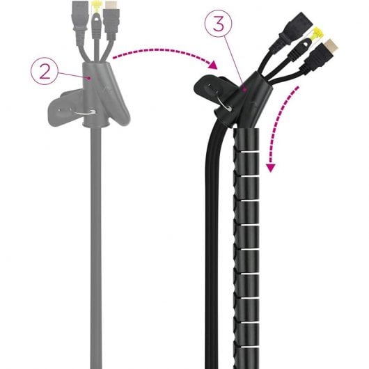 Organisateur de câble flexible Nanocable 25mm 3m Noir