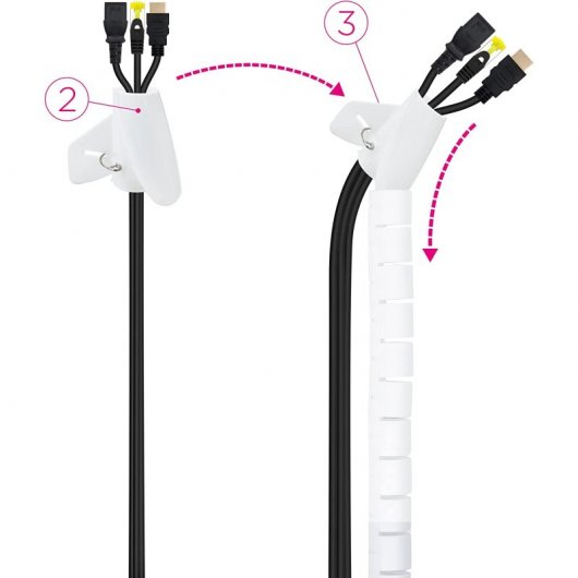 Nanocable Organizador de Cables Flexible 25mm 3m Blanco