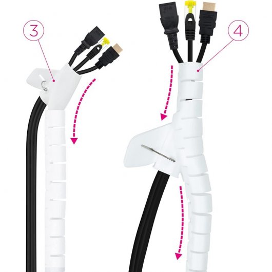 Nanocable Organizador de Cables Flexible 25mm 3m Blanco