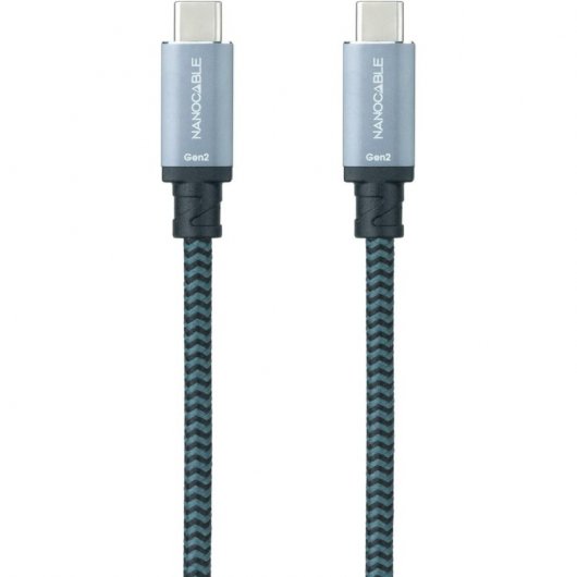 Nanocable Cable USB-C 3.1 Macho/Macho 50cm Gris/Negro