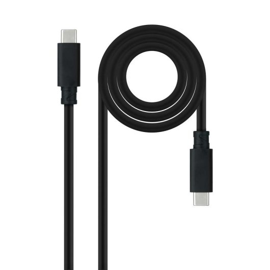 Câble USB-C Nanocable 10.01.4100 0,5 m 100 W 10 Gbps Noir Vidéo 4K 60Hz