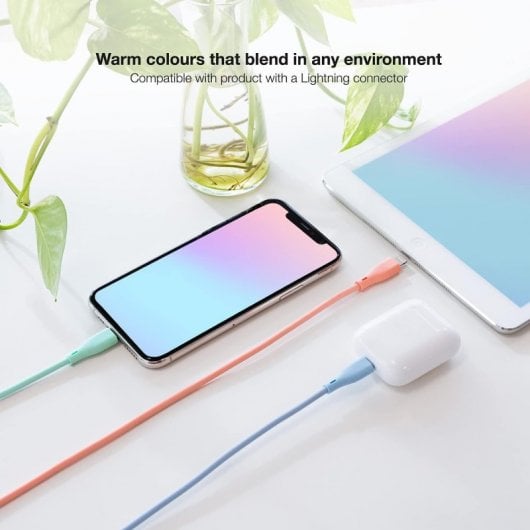 Nanocable Pack 3 Cables USB 2.0 a Lightning Macho/Macho 1m Rosa/Azul/Verde