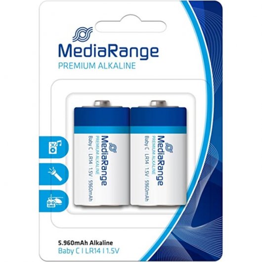 MediaRange MRBAT108 2er-Pack Alkaline C LR14 Batterien