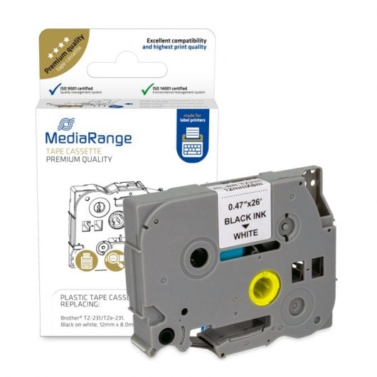 MediaRange MRBTZ231 Cinta de Etiquetas de Impresora Compatible Brother TZ-231/TZe-231