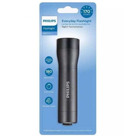 Philips SFL4001T/10 Lampe de poche LED avec 4 piles AAA 170 lumens