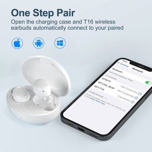Écouteurs Bluetooth QCY T16 Blanc