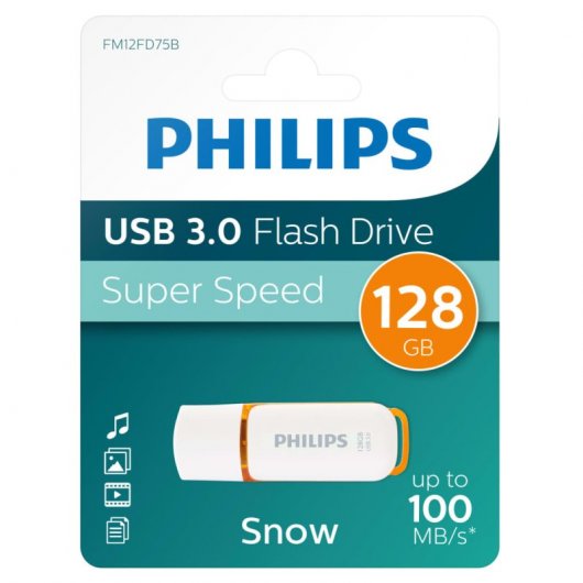 Philips FM12FD75B/00 128GB USB 3.2 Naranja/Blanco