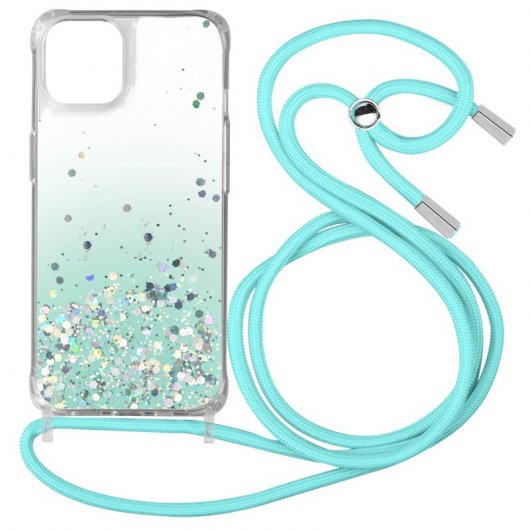 Avizar Funda Purpurina Correa Extraíble Degradado Azul para iPhone 12 Pro Max