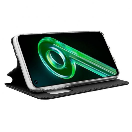 Custodia Flip Cover liscia nera per Realme 9 5G / 9 Pro
