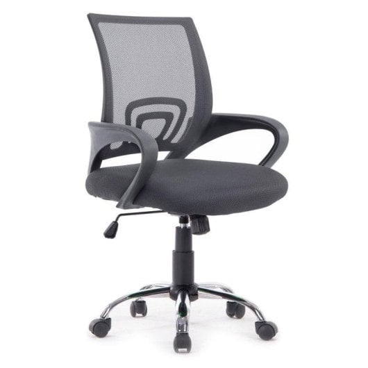 Chaise de bureau Equip 651014 Mesh ergonomique gris base chromée