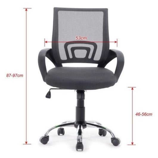 Chaise de bureau Equip 651014 Mesh ergonomique gris base chromée
