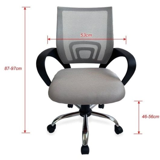 Bürostuhl Equip 651015 Mesh Grau Ergonomisch Atmungsaktiv Chrombasis