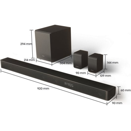Hisense Barra de Sonido 5.1 con Subwoofer y Altavoces Inalámbricos Dolby Atmos Bluetooth 5.0 340W