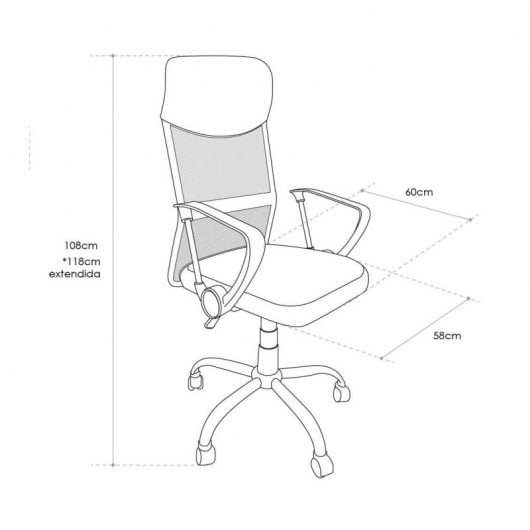 Home Heavenly Jasper Silla de Escritorio Respaldo Transpirable Asiento Giratorio Gris