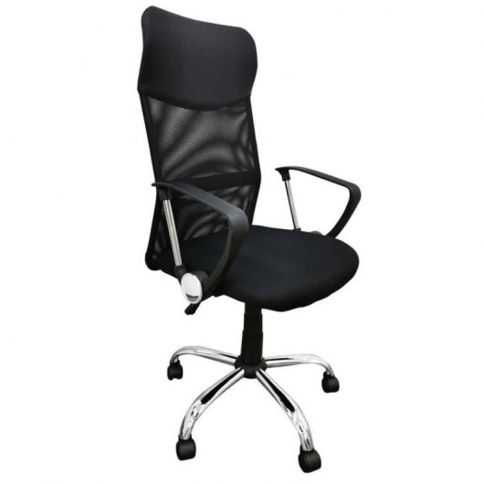 Home Heavenly Jasper Silla de Escritorio Respaldo Transpirable Asiento Giratorio Negro
